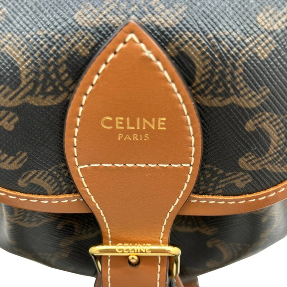 CELINE Brown Coated Canvas Backpack - Picture 8 of 16